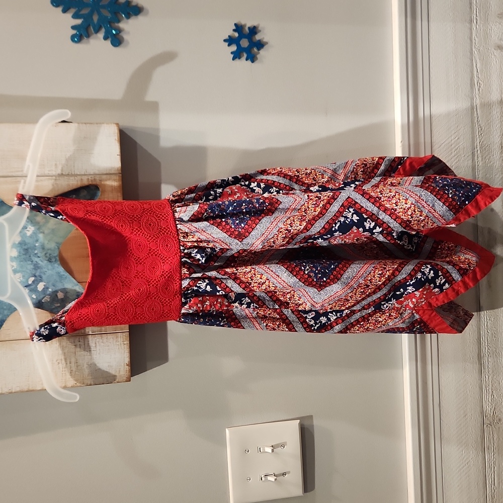 EUC Blueberi boulevard Girls sz 6 quilt pattern 100% cotton sleeveless Dress